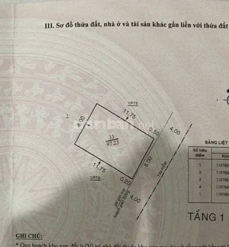 Bán nhà nát 8x12m hẻm 60/ Huỳnh Văn Nghệ (gần chợ Bảo Ngọc Tú)