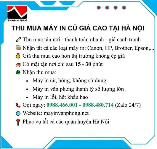 THU MUA MÁY IN CŨ GIÁ CAO TẠI NHÀ HÀ NỘI