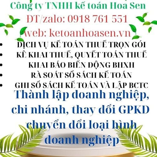 DỊCH VỤ KẾ TOÁN THUẾ TRỌN GÓI - THÀNH LẬP CÔNG TY