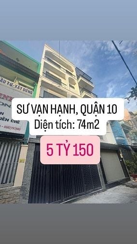 5️⃣ TỶ 1️⃣5️⃣0️⃣ NHÀ SƯ VẠN HẠNH, Q.10 HẺM 5M THUÊ 20 TRIỆU - TẶNG NT 