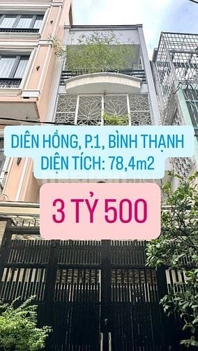 🌿 Chủ hạ giá còn 3Tỷ500 bán gấp nhà đường Diên Hồng, Bình Thạnh 