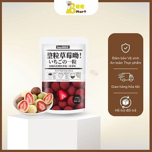 Kẹo dâu tây bọc socola thơm ngon 
