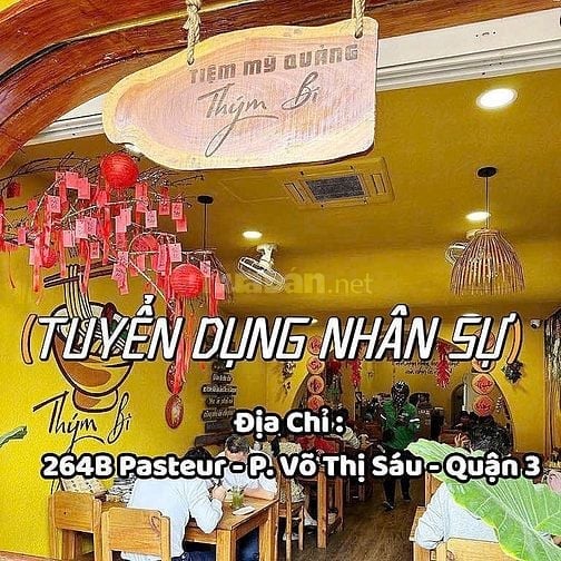 MỲ QUẢNG THÝM BI tuyển NỮ phụ bếp và tạp vụ đi làm ngay 