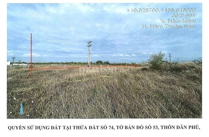 BÁN THANH LÝ TÀI SẢN MSB TẠI XÃ HÀM THUẬN NAM, BÌNH THUẬN (CŨ)