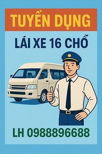 TUYỂN LÁI XE 16 CHỖ LÀM VIỆC TẠI HÀ NỘI- LƯƠNG 13tr/  ( CÓ CHỖ Ở )