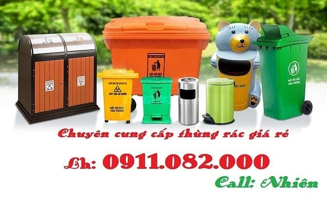 Thùng rác giá rẻ tại vĩnh long- Thùng rác 120l 240l 660l mới 100%- 091