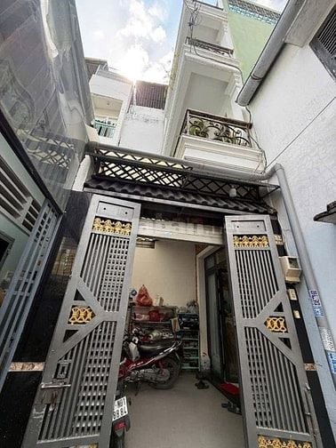 Nhà 3,7 x 14,5 đúc 1 trệt 2 lầu sân thượng quang trung p10 gò vấp 