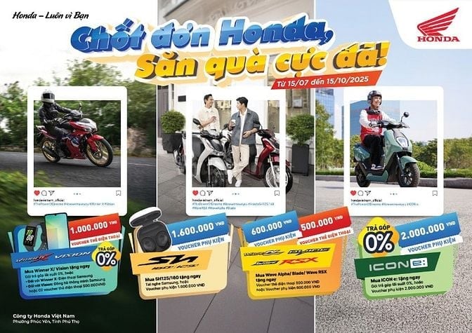 CHƯƠNG TRÌNH KHUYẾN MÃI KHI MUA XE TỪ NGÀY 15/07/2025 ĐẾN 15/10/2025