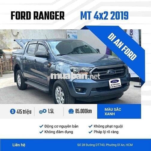 Ford Ranger 2019 XLS 2.2L 4x2 MT - 83000 km