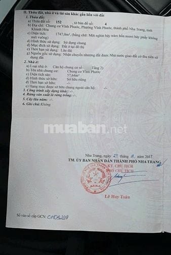 CH265 Bán căn hộ tầng 2 chung cư Vĩnh Phước gần bãi biển Hòn Chồng
