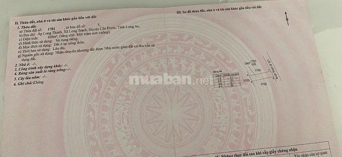 Cần bán lô đất KDC Long Thành, KCN Cầu Tràm đường số 1