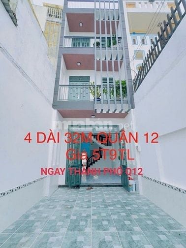 Quận 12 Chỉ 47Tr/m2- NHÀ 4 TẦNG- 4PN- CÁCH 300M HIÊP THÀNH CITY 