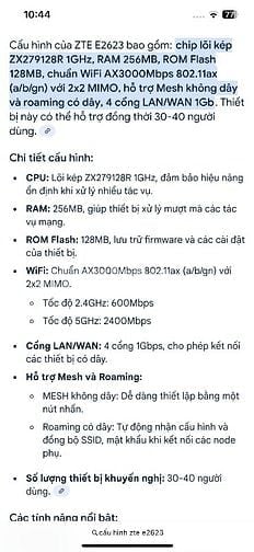 Modem wifi 6 zte e2623 gigabit