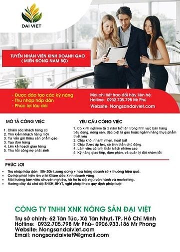 Nhân viên kinh doanh ngành nông sản