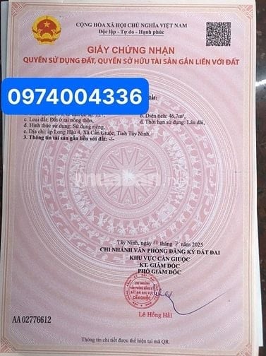 Cần bán gấp đất Long hậu giáp nhà bè