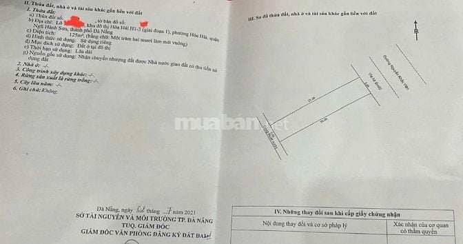 12tỷ, 125 m2.Đất đường Nguyễn Khắc Viện, nhìn ra Biển Sơn Thủy 