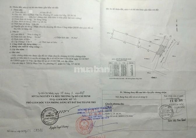 Đất tiện xây dựng mới, gần chơ Go Vấp