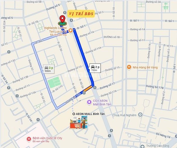 Bán đất khu Tên Lửa, MT đường Số 28, DT 4.5x20m, 10 tỷ. gần Aeon Mall