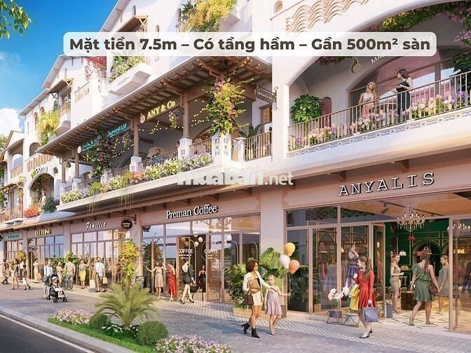 Nhà mặt phố Blanca City MT 7.5m, 4 tầng 1 hầm, sổ đỏ lâu dài, 6 PN
