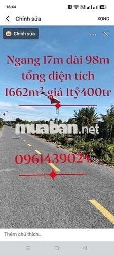 Bán đất mặt tiền lộ nhựa 10 tấn