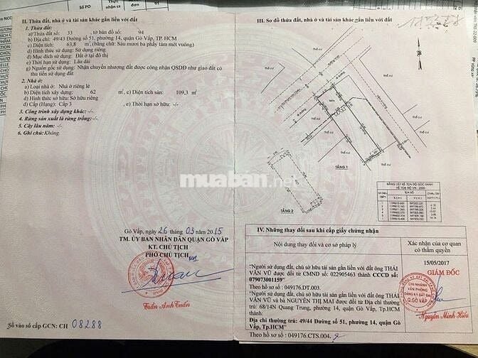 Nhà mặt tiền chợ nhỏ , đường 51,P.14, Gò Vấp