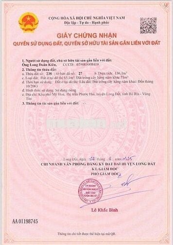 Siêu phẩm BĐS Xã Phước Hải - TP HCM - CHỈ 1tỷ250