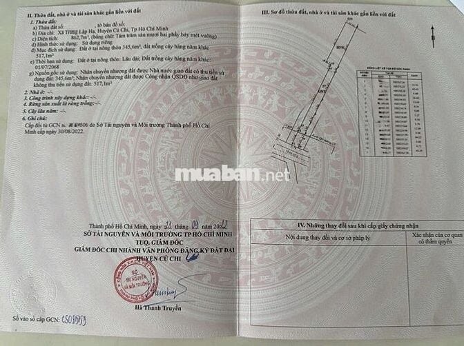 BÁN ĐẤT MT TỈNH LỘ 2 863m2 SHR CHÍNH CHỦ