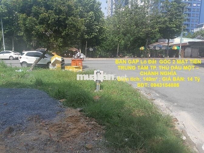 ĐẤT 2 MẶT TIỀN TRUNG TÂM TP. THỦ DẦU MỘT CHÁNH NGHĨA – 140M² – GIÁ TỐT