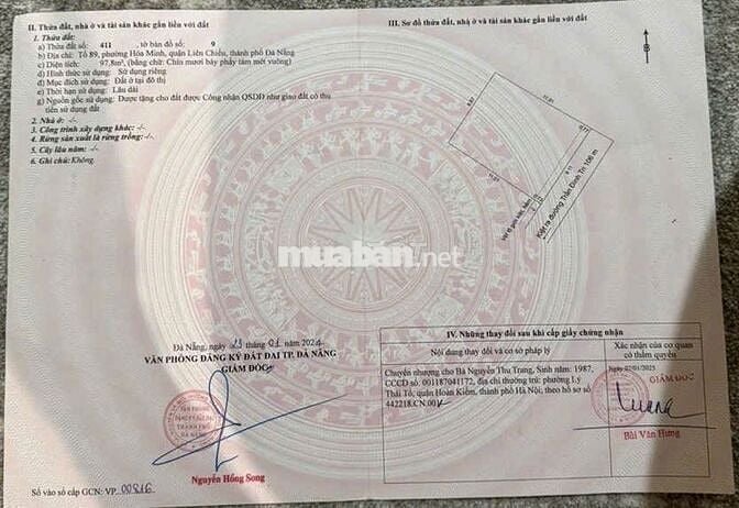 Bán Đất kiệt oto, gần chợ, gần trường học, gần biển Nguyễn Tất Thành