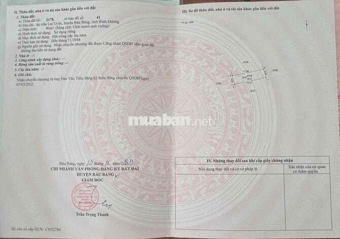 Bán Đất Lai Uyên Bàu Bàng Chính Chủ