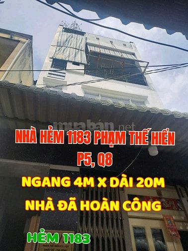 Bán gấp nhà H1183 PTH, P5. Trệt, 2 lầu, ST, 4mx20m, thêm 2 căn cấp 4 