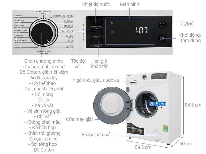 Thanh lý máy giặt lồng ngang Toshiba 8,5kg