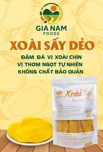 XOÀI SẤY DẺO GIA NAM FOODS - VỊ THƠM NGỌT, DẺO MỀM HẤP DẪN