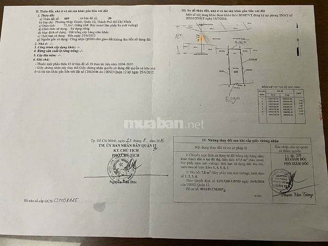 Bán đất thổ cư góc ngã 3 HT 43 cũ và mới, P.Hiệp Thành, Q.12