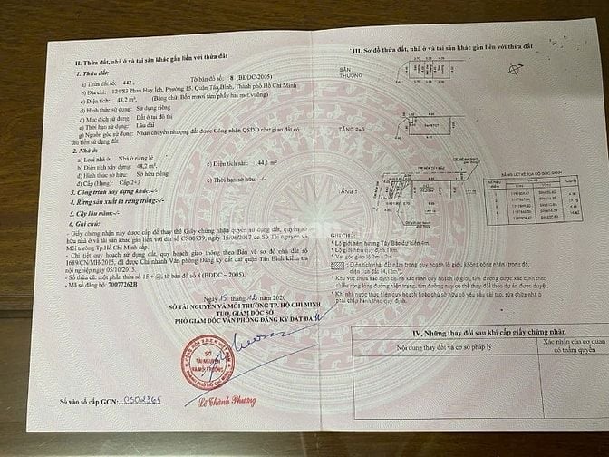 Bán nhà 124/83 Phan Huy Ích, P.15, Q.Tân Bình nay là P.Tân Sơn