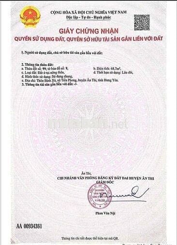 🏡 CHÍNH CHỦ GỬI BÁN LÔ ĐẤT BÌNH XÁ – TIỀN PHONG – ÂN THI – HƯNG YÊN 📌