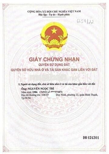 NHÀ BÁN VO DUY NINH-P22 BÌNH THẠNH NHỈNH 4,5 TỎI