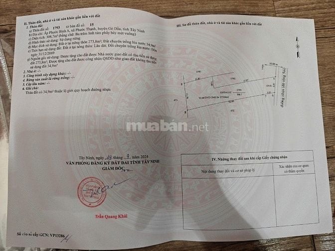 bán đất tại xã phước Thạnh Gò Dầu Tây Ninh