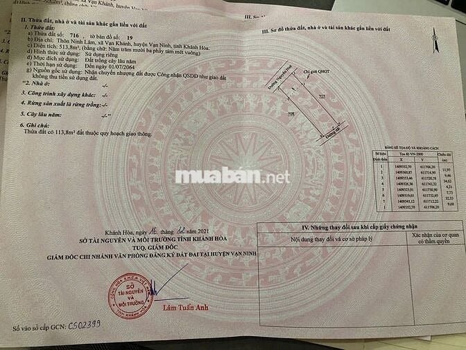Đất Sổ Đỏ 514m Đường Nguyễn Huệ
