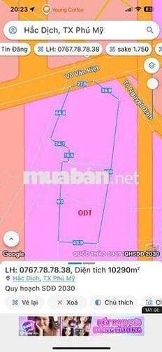 Bán hơn 1 Ha đất mặt tiền Võ Văn Kiệt, Phường Hắc Dịch, DT Dự án