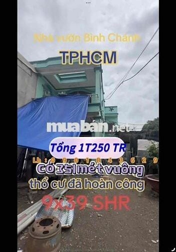 Bán Nhà PHƯỜNG 7 Bình Chánh 9 x 39 SHR