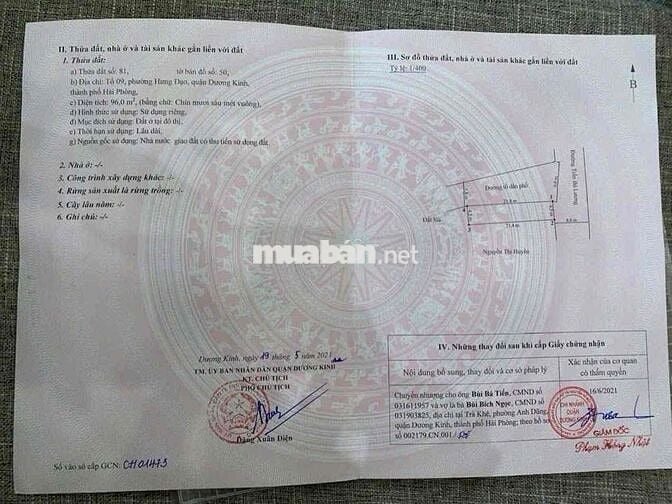 Bán gấp lô góc mặt đường Trần Bá Lương - Tiểu Trà - Hưng Đạo - Dương K