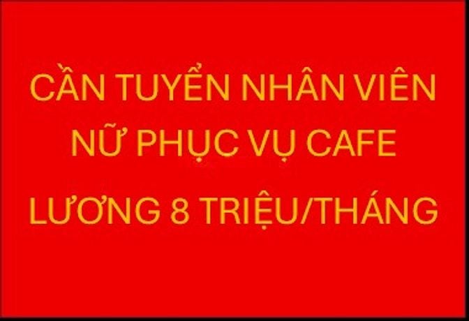 Tuyển nhân viên phục vụ cafe, nữ tuổi từ 25 đến 45, lương 8 triệu