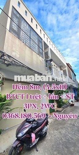 BÁN NHÀ 2 TẦNG HXT CẦU ÔNG BỐN, PHƯỚC KIỂN, 4.5x11, 3PN, 3.75 TỶ