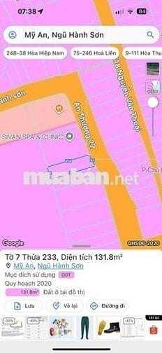 Bán đất mặt tiền đường An Thượng 22, Ngũ Hành Sơn