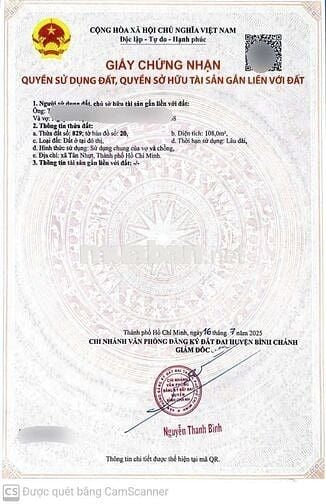 Bán đất mặt tiền đường Nguyễn Hữu Trí 6*18 full thổ
