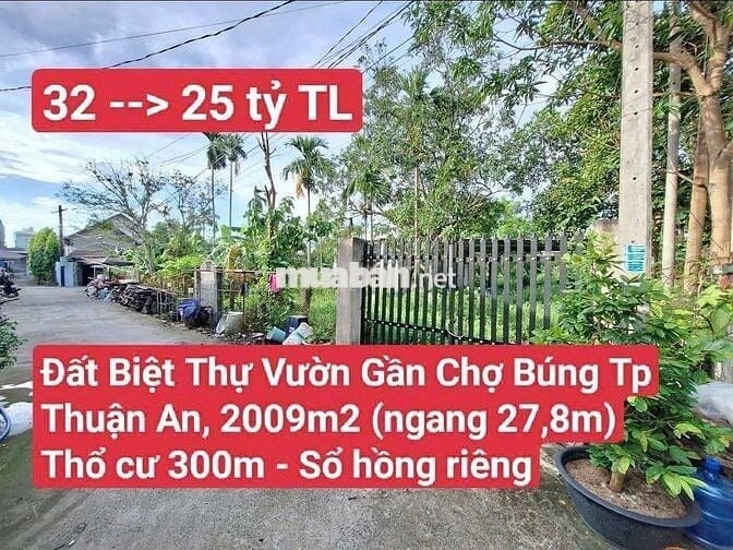 Đất Biệt Thự Vườn Đường CMT 8 vào 30m, P. Hưng Định (Thuận An tp HCM)