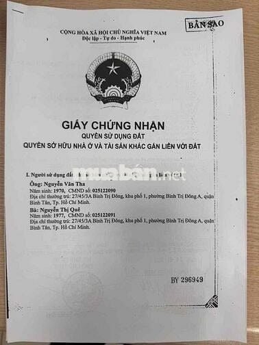 nhà bán Đường bình trị đông,F bình trị đông 3 x 10 giá 3,450 tỷ TL