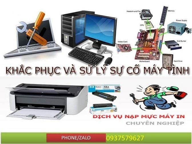 Dịch Vụ Nạp Mực Máy In &  Sửa Máy Tính Tận  Nơi dĩ an thuận an