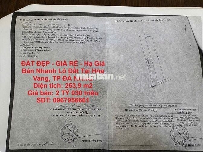 ĐẤT ĐẸP - GIÁ RẺ - Hạ Giá Bán Nhanh Lô Đất Tại Hòa Vang, TP ĐÀ NẴNG
